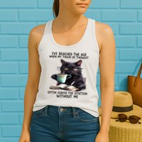 Cat Ive Reached The Age When My Train Of Thought Womens Tank Top