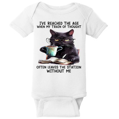 Cat Ive Reached The Age When My Train Of Thought Baby Bodysuit