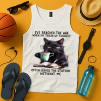 Cat Ive Reached The Age When My Train Of Thought Tank Top