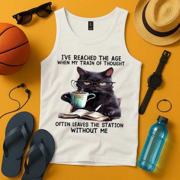 Cat Ive Reached The Age When My Train Of Thought Tank Top