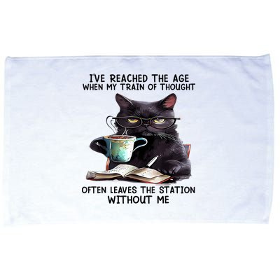 Cat Ive Reached The Age When My Train Of Thought Microfiber Hand Towel
