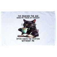 Cat Ive Reached The Age When My Train Of Thought Microfiber Hand Towel