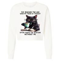 Cat Ive Reached The Age When My Train Of Thought Cropped Pullover Crew