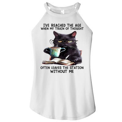 Cat Ive Reached The Age When My Train Of Thought Women's Perfect Tri Rocker Tank