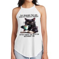 Cat Ive Reached The Age When My Train Of Thought Women's Perfect Tri Rocker Tank