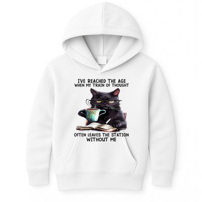 Cat Ive Reached The Age When My Train Of Thought Kids Hoodie