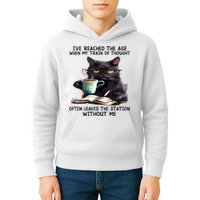 Cat Ive Reached The Age When My Train Of Thought Kids Hoodie