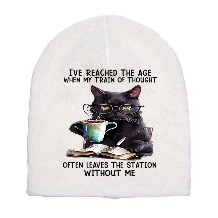 Cat Ive Reached The Age When My Train Of Thought Short Acrylic Beanie