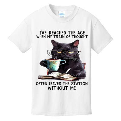 Cat Ive Reached The Age When My Train Of Thought Kids T-Shirt