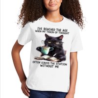 Cat Ive Reached The Age When My Train Of Thought Kids T-Shirt