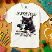 Cat Ive Reached The Age When My Train Of Thought Kids T-Shirt