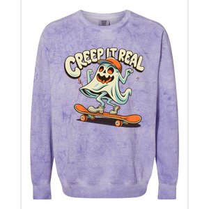 Creep It Real Halloween Colorblast Crewneck Sweatshirt