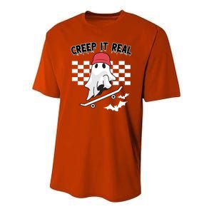 Creek It Real Funny Ghost Halloween Youth Performance Sprint T-Shirt