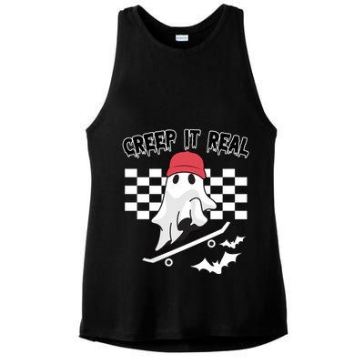 Creek It Real Funny Ghost Halloween Ladies PosiCharge Tri-Blend Wicking Tank