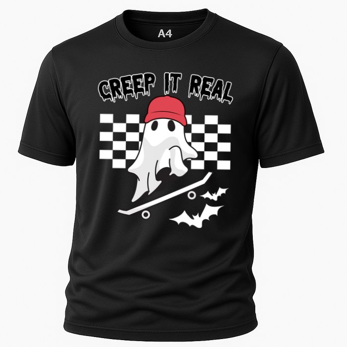 Creek It Real Funny Ghost Halloween Cooling Performance Crew T-Shirt