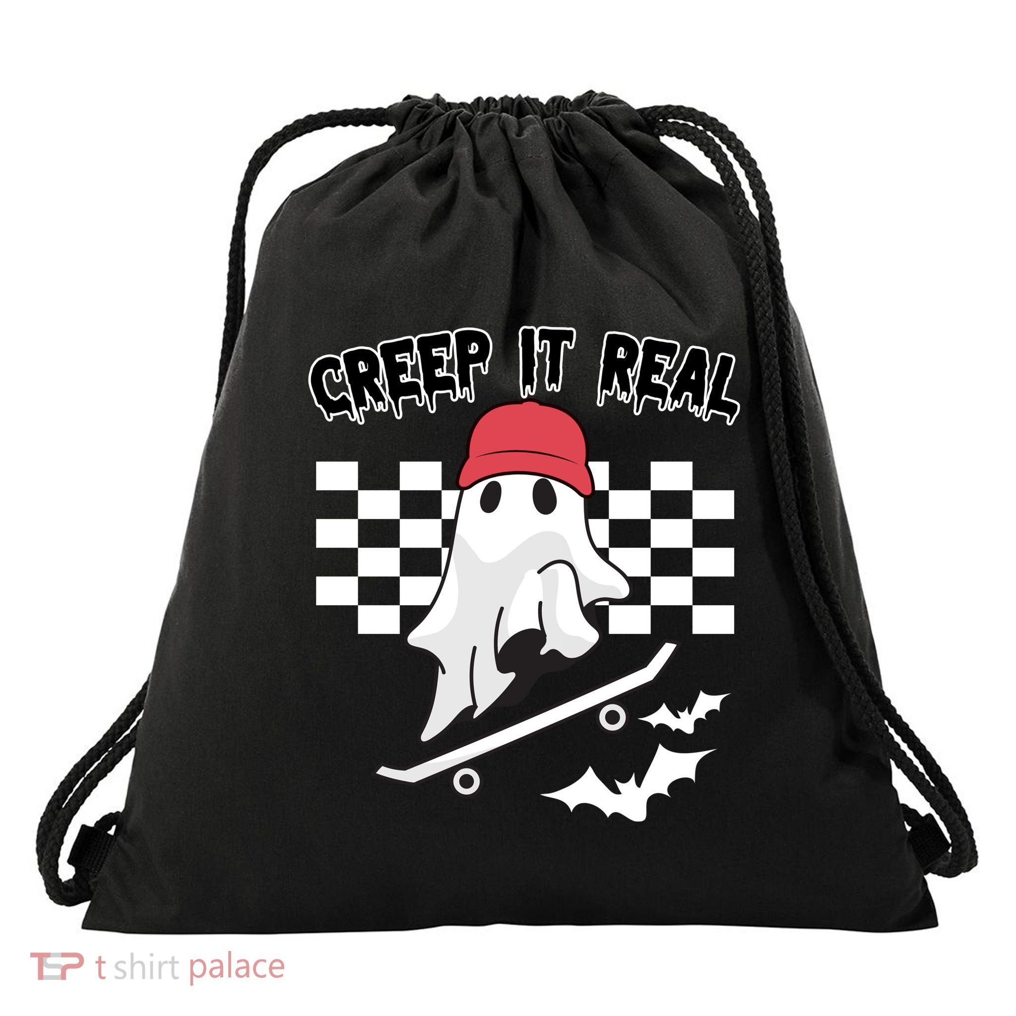 Creek It Real Funny Ghost Halloween Drawstring Bag