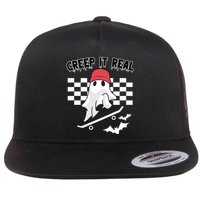 Creek It Real Funny Ghost Halloween Flat Bill Trucker Hat