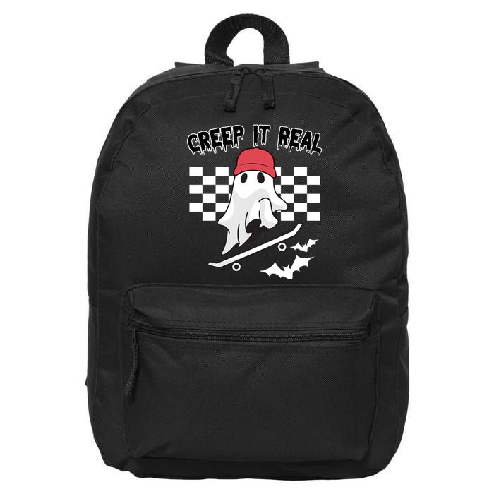 Creek It Real Funny Ghost Halloween 16 in Basic Backpack