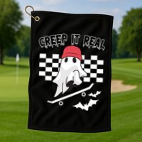 Creek It Real Funny Ghost Halloween Golf Towel