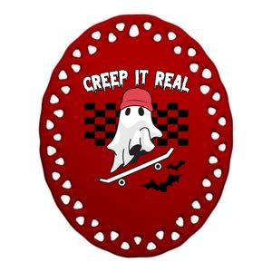 Creek It Real Funny Ghost Halloween Ceramic Oval Ornament