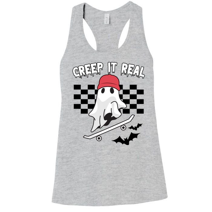 Creek It Real Funny Ghost Halloween Women's Racerback Tank