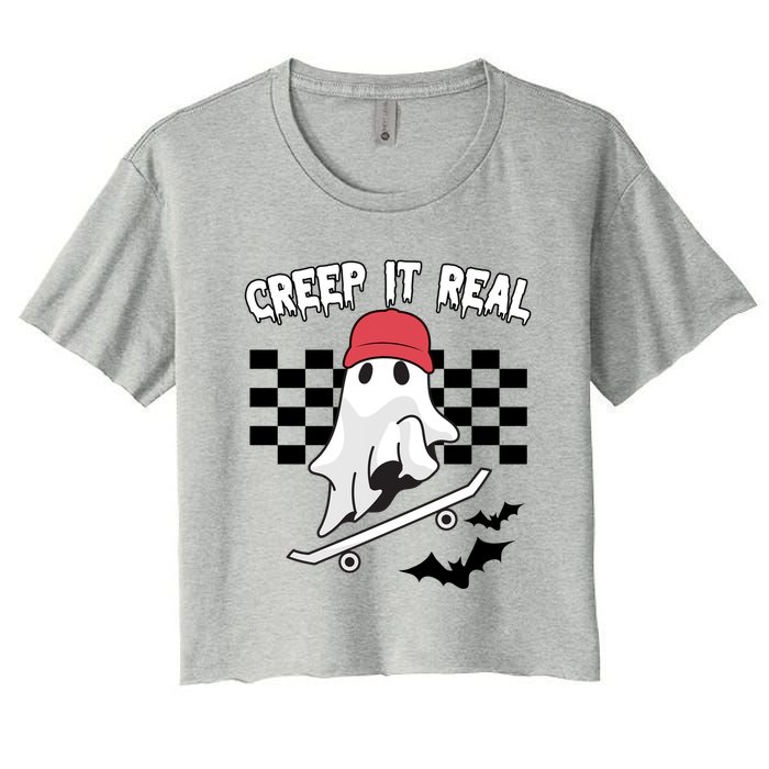 Creek It Real Funny Ghost Halloween Crop Top