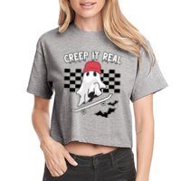 Creek It Real Funny Ghost Halloween Crop Top