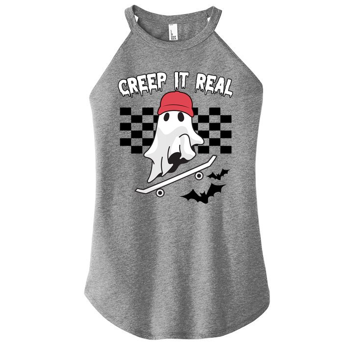 Creek It Real Funny Ghost Halloween Women's Perfect Tri Rocker Tank