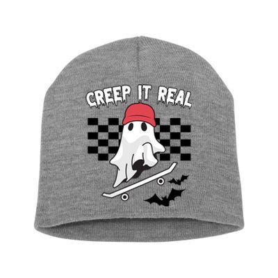 Creek It Real Funny Ghost Halloween Short Acrylic Beanie