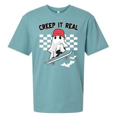 Creek It Real Funny Ghost Halloween Sueded Cloud Jersey T-Shirt