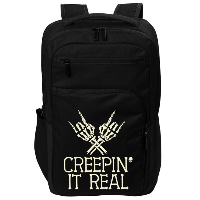 Creepin' It Real Funny Halloween Skeleton Impact Tech Backpack