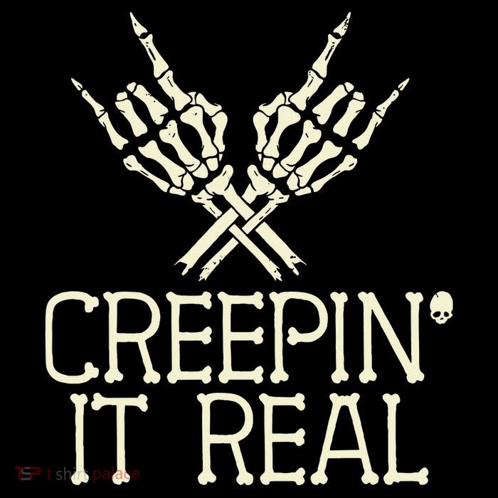 Creepin' It Real Funny Halloween Skeleton Button
