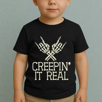 Creepin' It Real Funny Halloween Skeleton Toddler T-Shirt