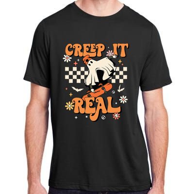 Creep It Real Retro Halloween Party Funny Ghost Skateboard Adult ChromaSoft Performance T-Shirt