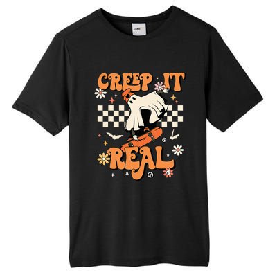 Creep It Real Retro Halloween Party Funny Ghost Skateboard Tall Fusion ChromaSoft Performance T-Shirt