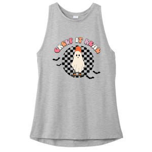 Creep It Real Ghost Halloween Sweating Sucks Skeleton  Ladies PosiCharge Tri-Blend Wicking Tank