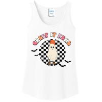 Creep It Real Ghost Halloween Sweating Sucks Skeleton  Ladies Essential Tank