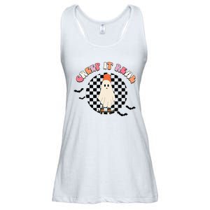 Creep It Real Ghost Halloween Sweating Sucks Skeleton  Ladies Essential Flowy Tank