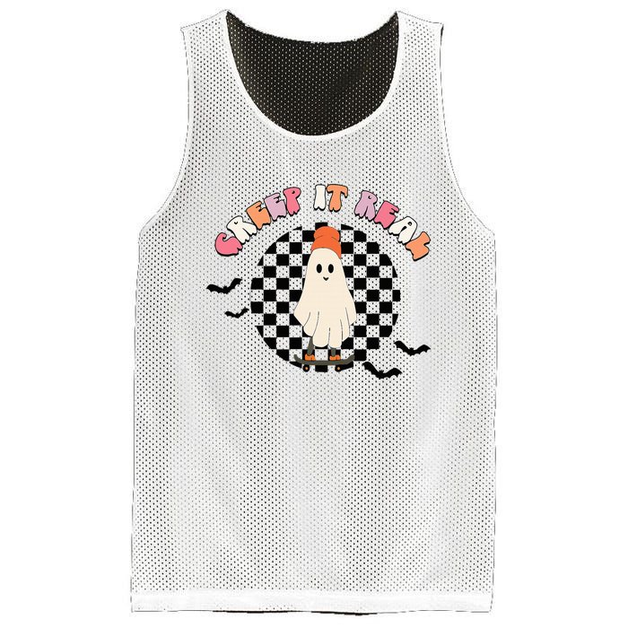 Creep It Real Ghost Halloween Sweating Sucks Skeleton  Mesh Reversible Basketball Jersey Tank