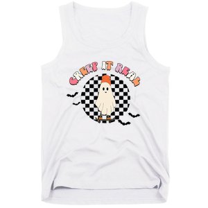 Creep It Real Ghost Halloween Sweating Sucks Skeleton  Tank Top