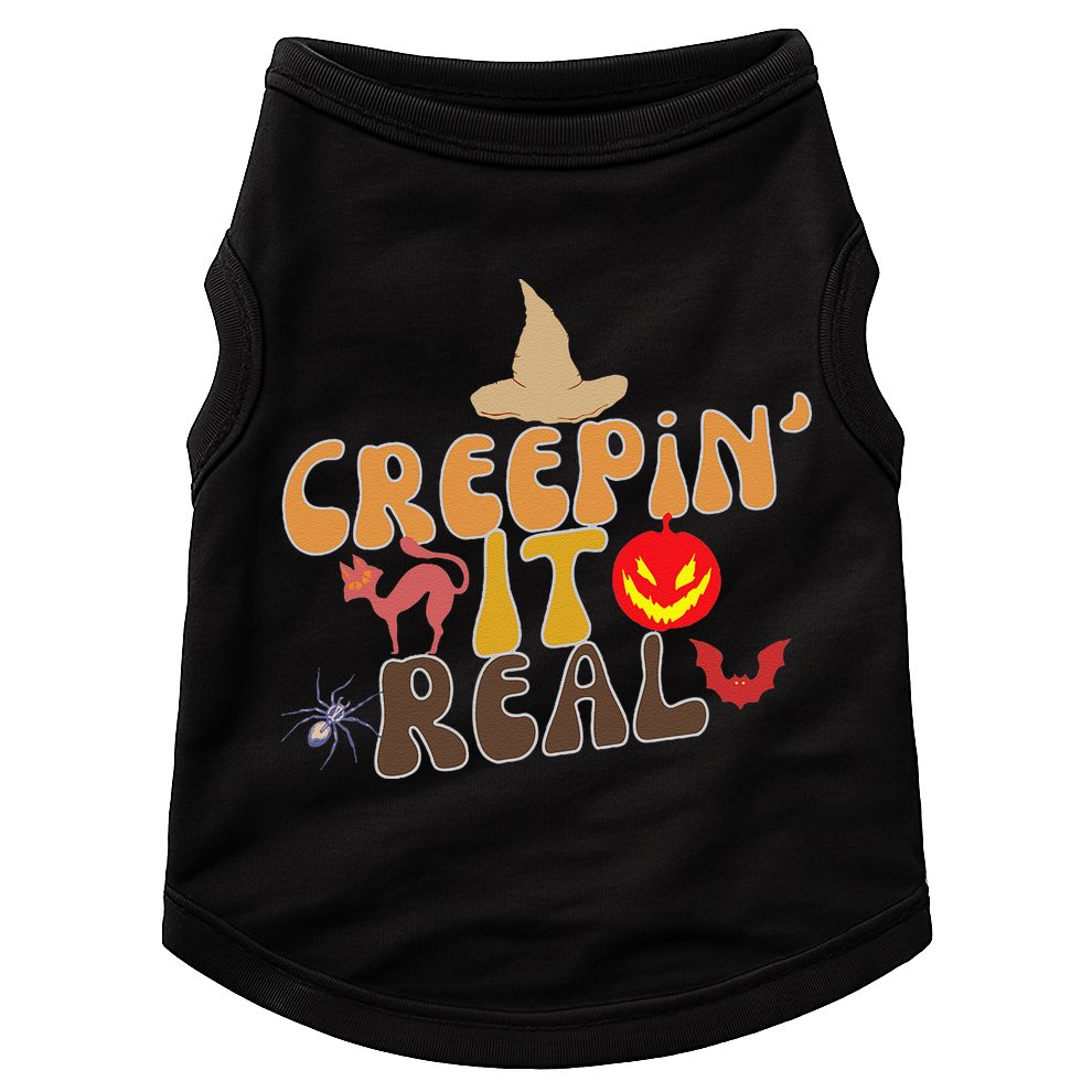 Creepin It Real Spooky Halloween Design Doggie Tank