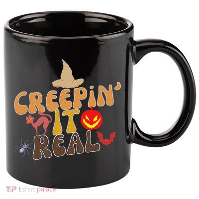 Creepin It Real Spooky Halloween Design 11oz C Handle Ceramic Mug