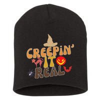 Creepin It Real Spooky Halloween Design Short Acrylic Beanie