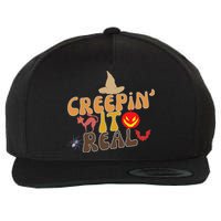 Creepin It Real Spooky Halloween Design Wool Snapback Cap