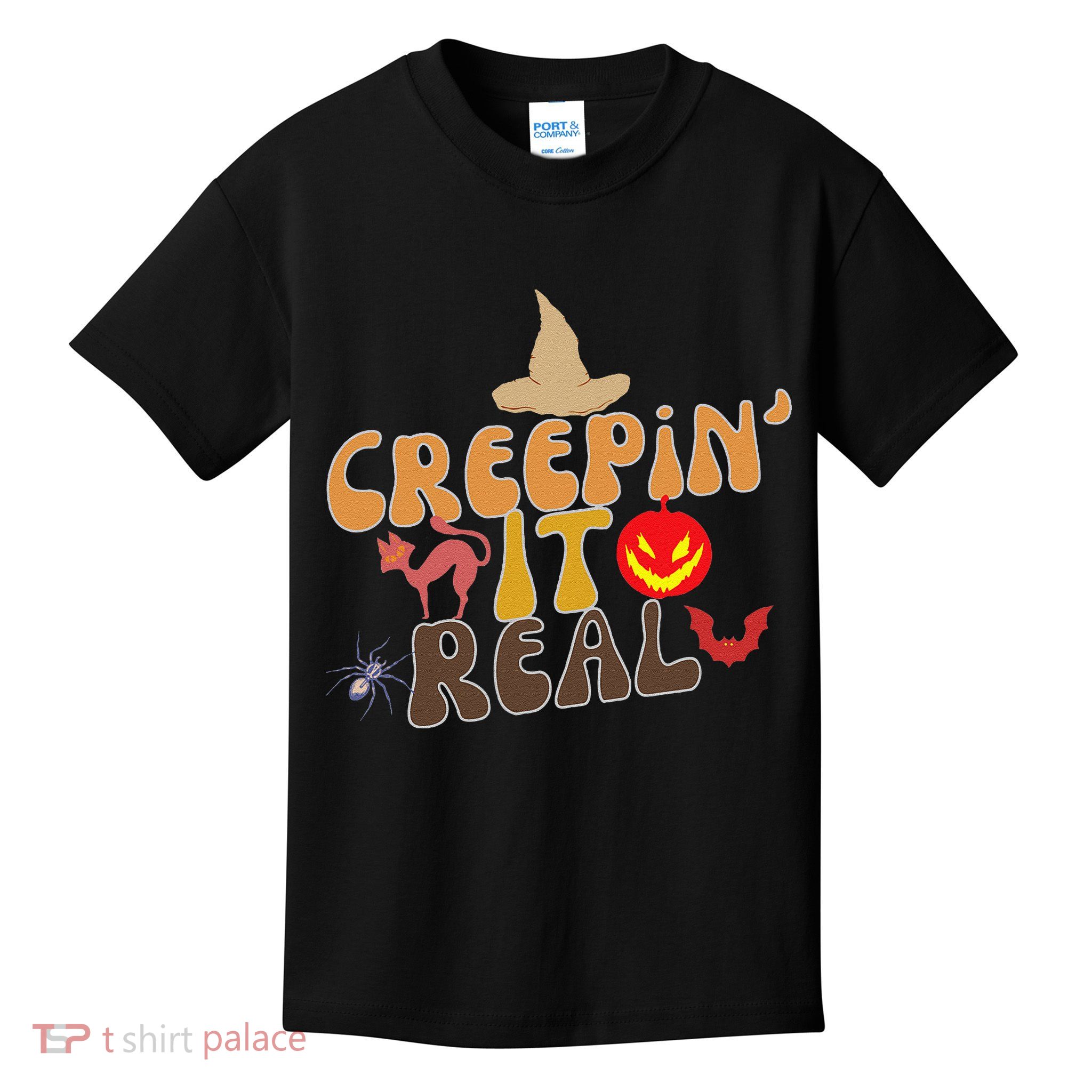 Creepin It Real Spooky Halloween Design Kids T-Shirt
