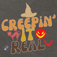 Creepin It Real Spooky Halloween Design Cotton Canvas Backpack