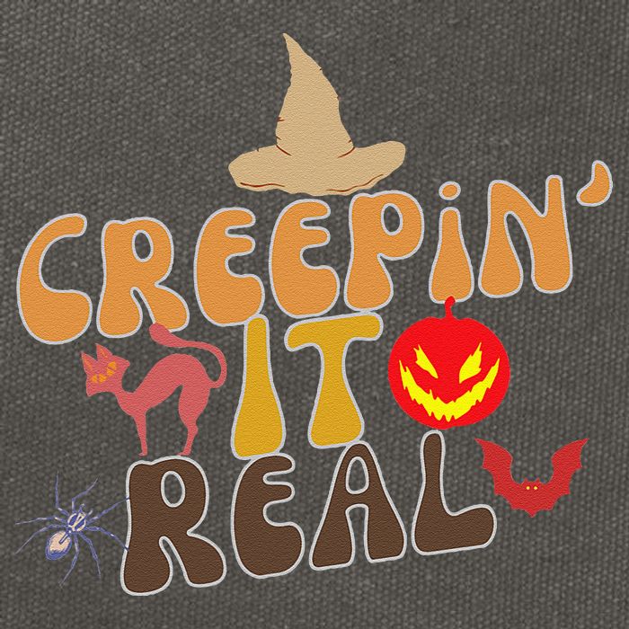 Creepin It Real Spooky Halloween Design Cotton Canvas Backpack