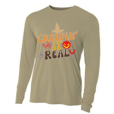 Creepin It Real Spooky Halloween Design Cooling Performance Long Sleeve Crew