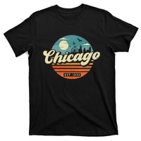 Chicago Illinois Retro Skyline Night Il Souvenirs T-Shirt