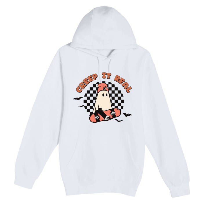 Creep It Real Vintage Ghost Halloween Premium Pullover Hoodie